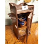 Victorian pipe cabinet and original ceramic jar.