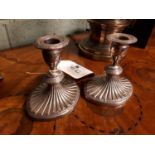 Pair of Silver plate candlesticks.