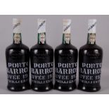 Quattro bottiglie di Porto BARROS Cuvee del 1952, 75 cl. cad., 20% vol.