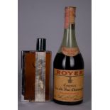 Coppia di Cognac LOUIS ROYER: - Cognac Grande Reserve Extra. Fascetta di Stato. Importazione