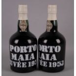 Due bottiglie di Porto MAIA Cuvee 1953, 75 cl. cad., 20% vol.
