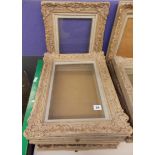 FIVE GILT WOOD CARVED PICTURE FRAMES (INTERNALLY 26CM X 35CM)