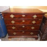 MID 18TH CENTURY CHEST OF FOUR GRADUATED DRAWERS ON BRACKET FEET,