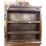 CARVED OAK PANELLED WALL SHELF 90CM H X 72CM W