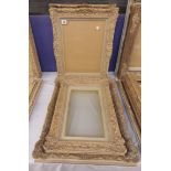 PAIR OF GILT WOOD CARVED PICTURE FRAMES GLAZED (INTERNALLY 31CM X 42CM),