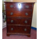 19TH CENTURY MAHOGANY BEDSIDE CHEST ON BRACKET FEET 74CM H X 56CM W