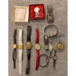 BAG OF MISCELLANEOUS LADIES AND GENTS WRIST WATCHES INCLUDING TIMEX AND SEKLA AND INGERSOLL BOXED