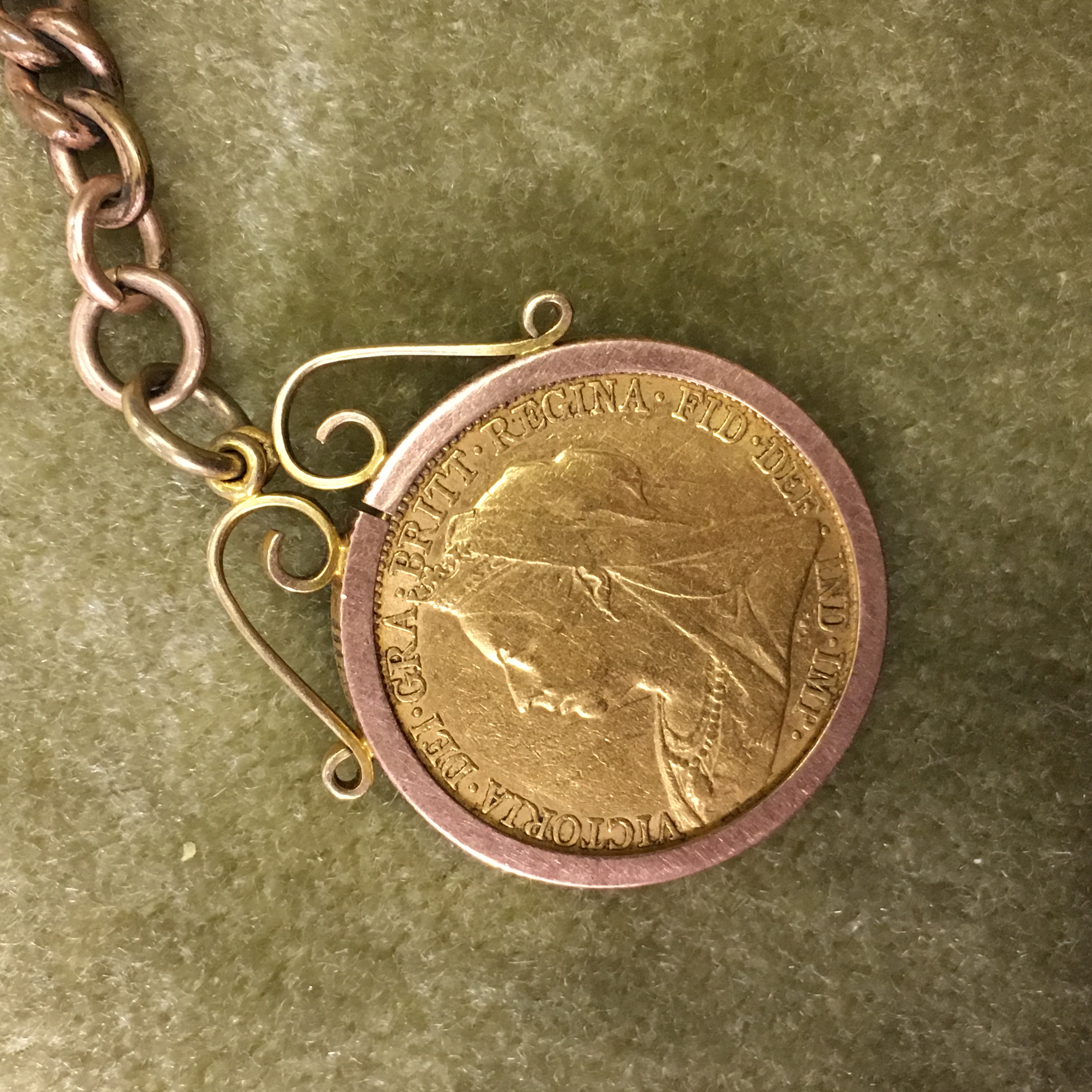 SIGWARTS PRECISION LEVER GOLD PLATED POCKET WATCH AND A PLATED ALBERT WITH A QUEEN VICTORIA VEILED - Image 3 of 8