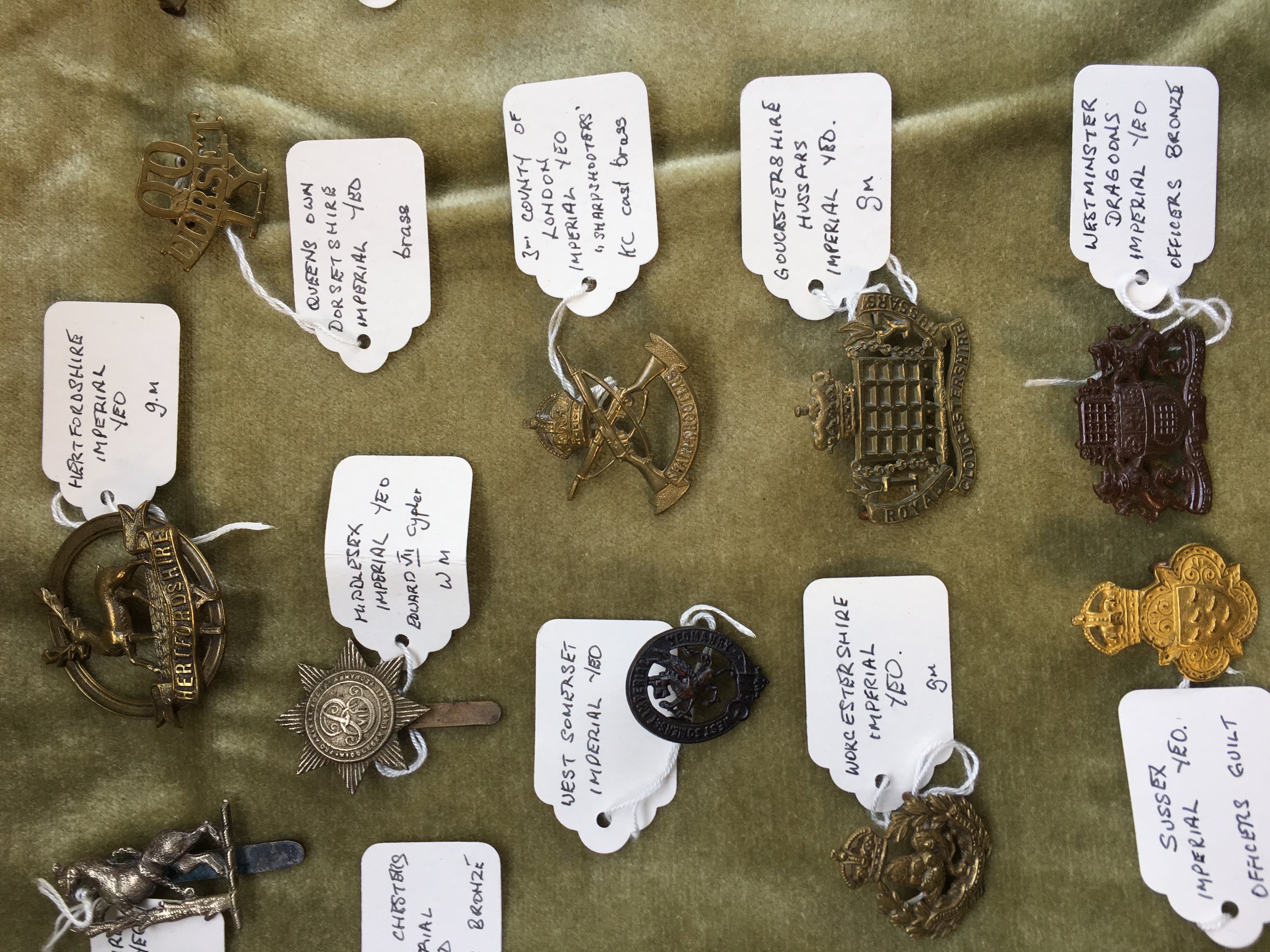BOX OF MILITARY REGIMENTAL BADGES, YEOMANRY INCLUDING WESTMINSTER IMPERIAL DRAGOONS, - Image 2 of 6