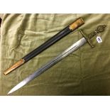 OFFICER'S SHORT SWORD WITH ETCHED FULLERED BLADE BY WILLIAM PURVES AND SON,