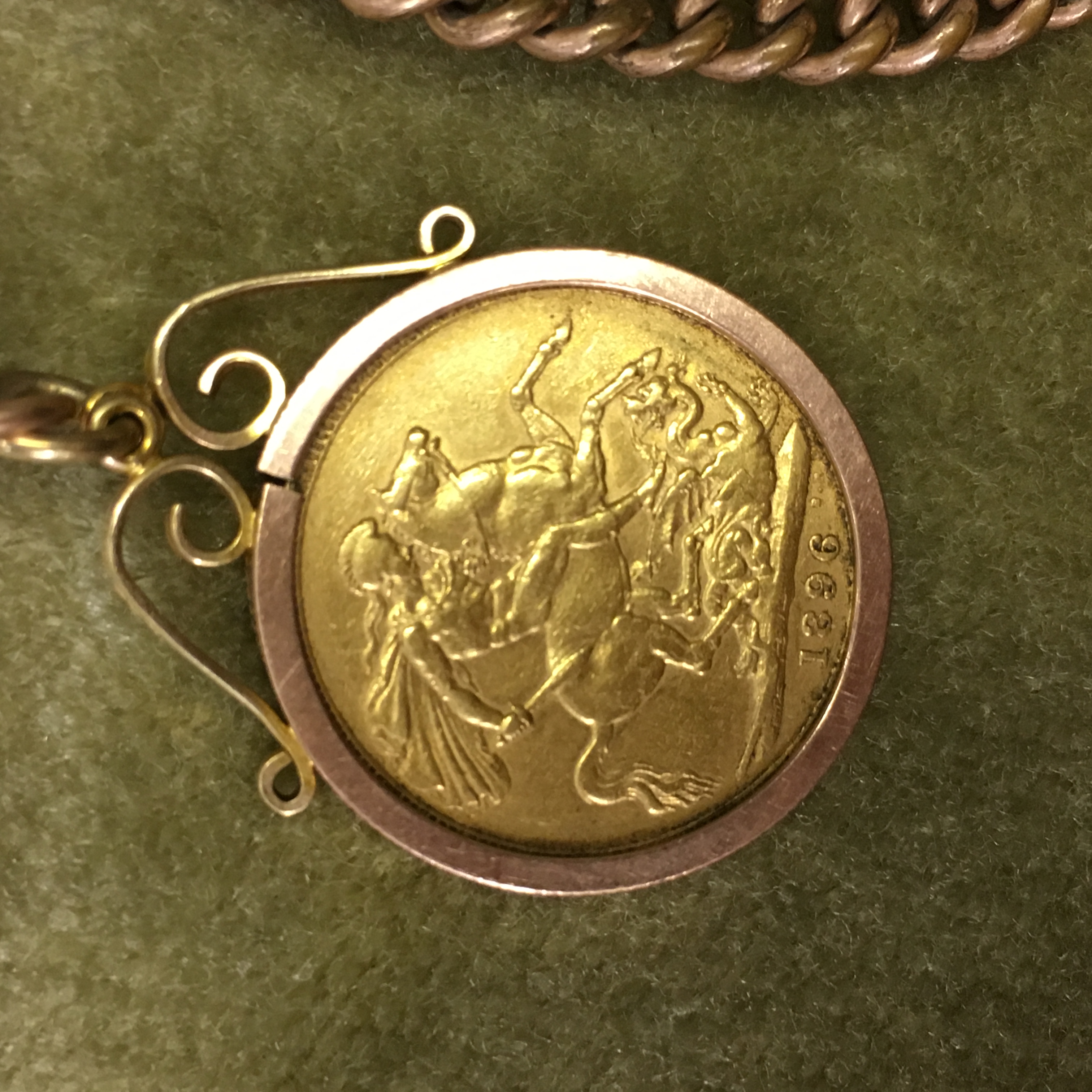 SIGWARTS PRECISION LEVER GOLD PLATED POCKET WATCH AND A PLATED ALBERT WITH A QUEEN VICTORIA VEILED - Image 2 of 8