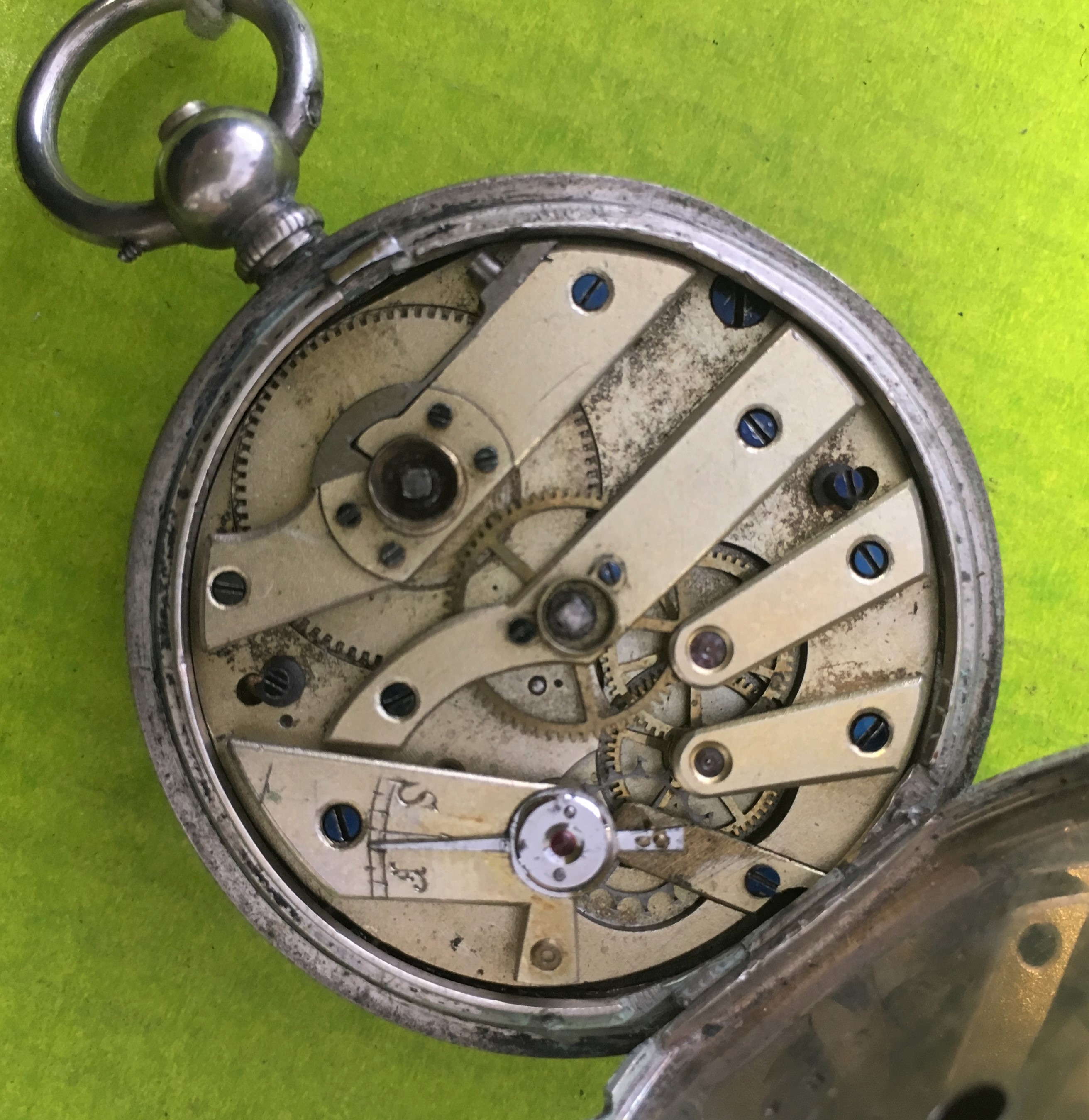 FINE SILVER CASED FOB WATCH WITH KEY - Image 6 of 7