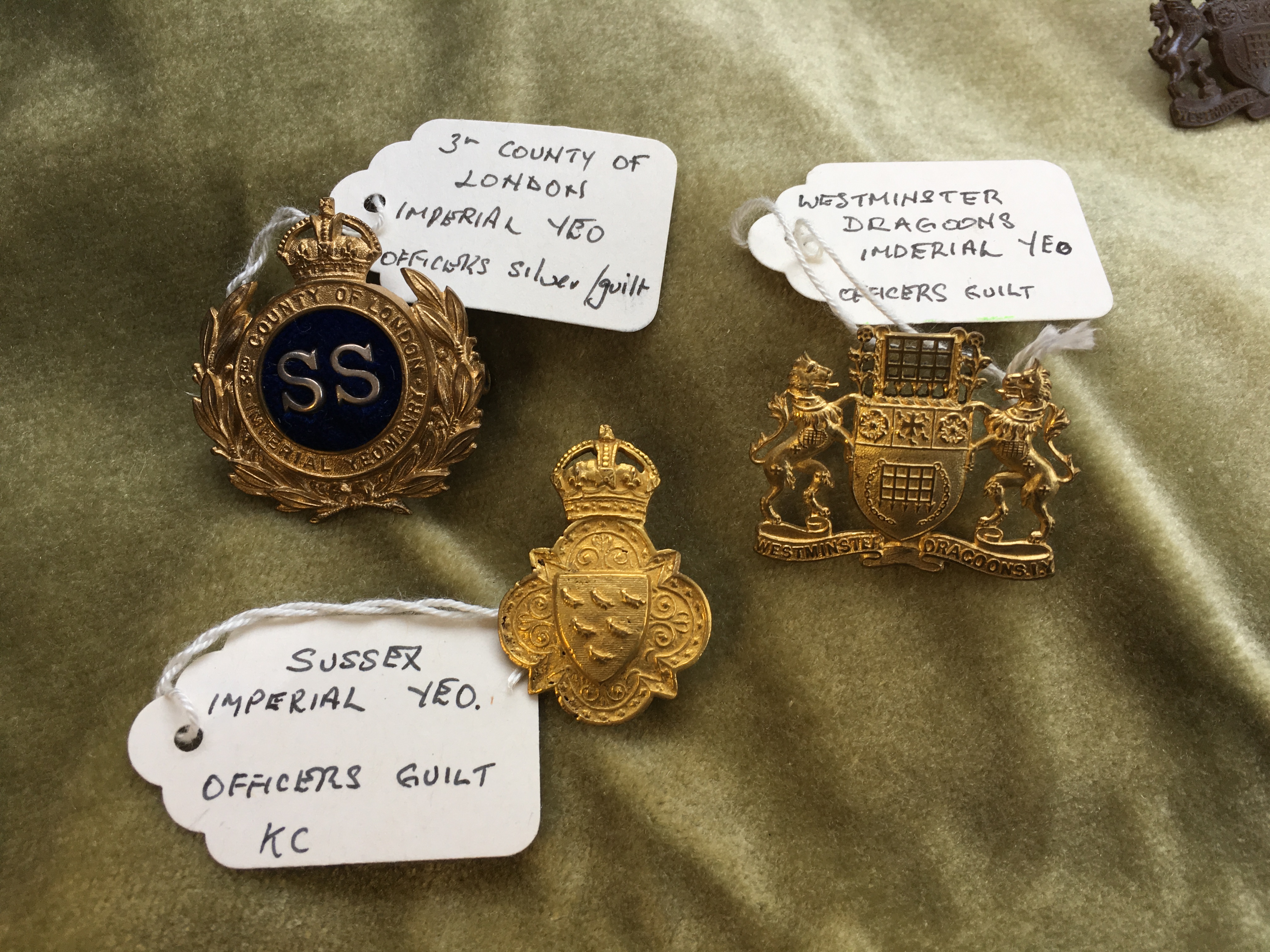 BOX OF MILITARY REGIMENTAL BADGES, YEOMANRY INCLUDING WESTMINSTER IMPERIAL DRAGOONS, - Image 3 of 6