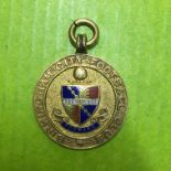 9CT GOLD AND ENAMEL BIRMINGHAM CITY FOOTBALL CLUB MEDAL ENGRAVED FOOTBALL LEAGUE CHAMPIONS SOUTH