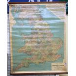 VINTAGE COMMERCIAL AND POLITICIAL MAP OF ENGLAND AND WALES