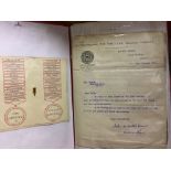 INTERESTING BINDER OF WWI RELATED CORRESPONDENCE - STAFFORDSHIRE WAR AGRICULTURAL COMMITTEE,