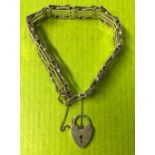 SILVER FOUR GATE BRACELET WITH PADLOCK ND CHAIN