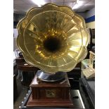 TABLE TOP GRAMOPHONE AND HORN