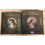 19TH CENTURY OVAL PAINTINGS OF JESUS AND MARY MAGDALEN WATERCOLOURS, A PAIR,