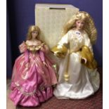 FRANKLIN MINT HEIRLOOM BISQUE PORCELAIN DOLL 'CINDERELLA' AND 'QUEEN GALADRIEL' FROM LORD OF THE