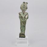 Egyptian Bronze Amulet Figure of Osiris, Late Period, 664-332 BC, figure height 3.6 in — 9.2 cm