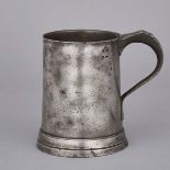 English Pewter OEAS Quart Mug, Samuel Harrop, Shrewsbury, mid 18th century, height 6.1 in — 15.5 cm