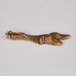 Austrian Bronze Dog Head Form Cigar Cutter, c.1900, length 6.3 in — 16 cm