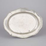 English Pewter Wavy Edge Dish, Thomas Chamberlain, London, mid 18th century, 12.4 x 15.4 in — 31.5 x