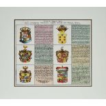 Christoph Weigel (1654-1725), ENGRAVED AND HAND COLOURED PLATE WITH GERMAN FAMILY COATS OF ARMS WITH