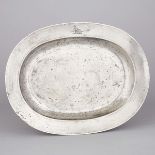 Large English Pewter Oval Platter, John Home, London, mid 18th century, 16 x 21 in — 40.6 x 53.3 cm