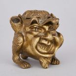 Italian Grand Tour Souvenir Renaissance Style Grotesque Inkwell, 19th century, height 2.75 in — 7 cm