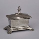 English Pewter Table Snuff Box, 19th century, height 4.7 in — 12 cm