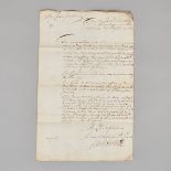 Admiral Sir John Holmes (1640-1683), LETTER SIGNED ON BOARD HIS MAJESTY’S SHIP MONTAGUE, 1677, 11.5