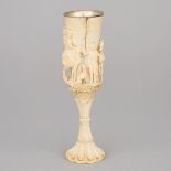 German Gothic Carved Ivory Wine Cup, mid 19th century, height 7 in — 17.8 cm