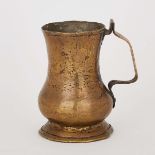 George II Brass Baluster Tankard, early 18th century, height 6.25 in — 15.9 cm