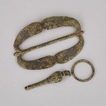 Medieval Saxon Spectacle Buckle, 1350-1500, 2.8 x 1.9 in — 7 x 4.8 cm