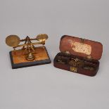 Two English Scales: Cased Guinea Scales, James Moffett, London, c.1771, and a Victorian Letter Scale
