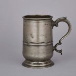 English Pewter U and Filet Banded Quart Mug, Moody and Mister, Surrey, c.1837, height 6.5 in — 16.5