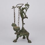 After the Ancient Bronze Grand Tour Figural Oil Lamp, 19th/early 20th century, height 8.25 in — 21 c