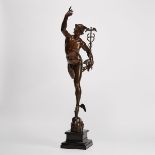 French Patinated Bronze Figure of Mercury after the Model by Giambologna, 19th century