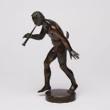 North Italian Bronze Figure of a Faun Playing a Flute, Attr. to the Workshop of Severo Calzetta