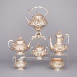 American Silver 'Bird's Nest' Pattern Tea and Coffee Service, Attr. to Tiffany & Co., c.1875