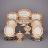 Flight, Barr & Barr Worcester Apricot and Gilt Banded Part Service, c.1820 (23 Pieces)