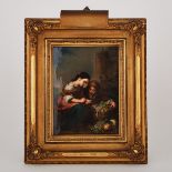 Berlin Rectangular Plaque, ‘The Little Fruit Seller’, after Murillo, late 19th century