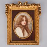 Dresden Oval Portrait Plaque of a Young Woman, c.1900