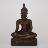 A Bronze Seated Buddha, Ayutthaya Style, Thailand, 18th/19th Century