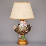 Meissen Elements Vase-Form Table Lamp Emblematic of Earth, late 19th century