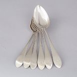 Six Scottish Provincial Silver Table Spoons, Edward Livingstone, Dundee, c.1790-1800