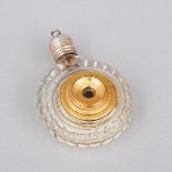 Gilt Metal Mounted Cut Glass Novelty Telescopic Spyglass Perfume Bottle, late 19th century, length