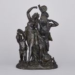 Patinated Bronze Group of a Bacchanalian Family, after the model by Claude Michel Clodion (French, 1